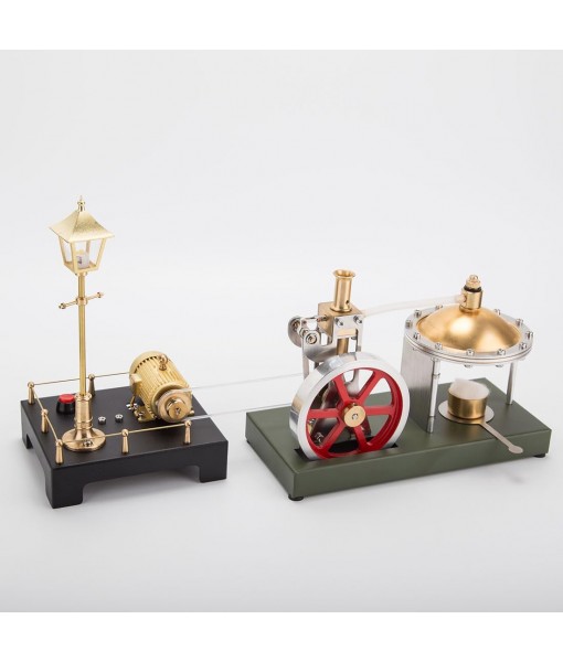 Mini Steam Generator and Lamp Scene Model, DIY Steam Beam Engine Model Accessories for Steam Engine Model, Build Your Own Engine Kit for Adults