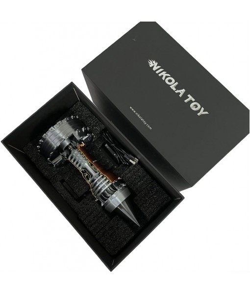 Mechanical Science Education Turbofan Engine Model with Lighting Authentic Aircraft Replica Display for Aviation Enthusiast Dual Flow Structure USB Powered Ready Assembled 24cm Silver Black