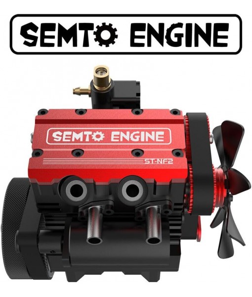 LETDIYMOC Engine Model Kit That Runs for Adults, L2 Mini Engine ST-NF2 7cc Inline 2-Cylinder 4-Stroke Air-Cooled Full Metal Engine Build Kit Motor Physics Toy for Teachers - DIY Assembly Kit