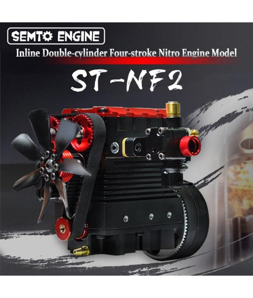 LETDIYMOC Engine Model Kit That Runs for Adults, L2 Mini Engine ST-NF2 7cc Inline 2-Cylinder 4-Stroke Air-Cooled Full Metal Engine Build Kit Motor Physics Toy for Teachers - DIY Assembly Kit