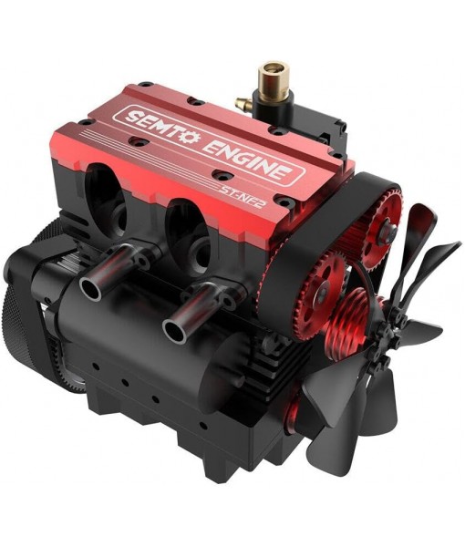 LETDIYMOC Engine Model Kit That Runs for Adults, L2 Mini Engine ST-NF2 7cc Inline 2-Cylinder 4-Stroke Air-Cooled Full Metal Engine Build Kit Motor Physics Toy for Teachers - DIY Assembly Kit