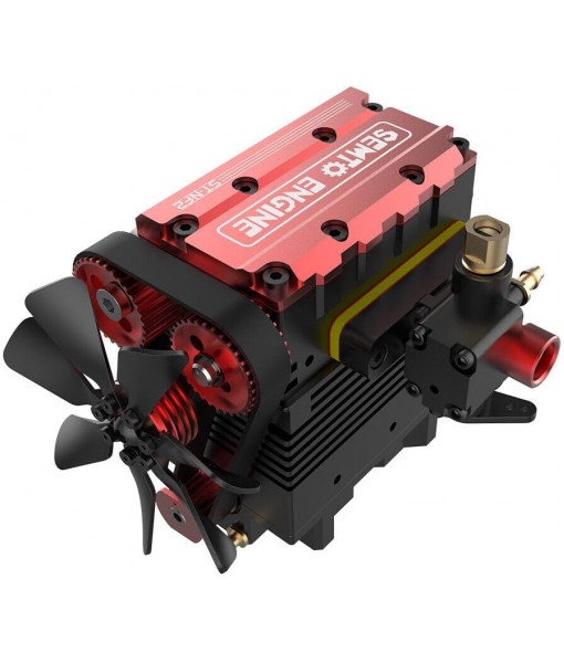 LETDIYMOC Engine Model Kit That Runs for Adults, L2 Mini Engine ST-NF2 7cc Inline 2-Cylinder 4-Stroke Air-Cooled Full Metal Engine Build Kit Motor Physics Toy for Teachers - DIY Assembly Kit