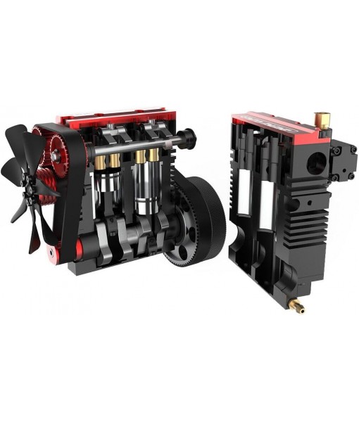 LETDIYMOC Engine Model Kit That Runs for Adults, L2 Mini Engine ST-NF2 7cc Inline 2-Cylinder 4-Stroke Air-Cooled Full Metal Engine Build Kit Motor Physics Toy for Teachers - DIY Assembly Kit