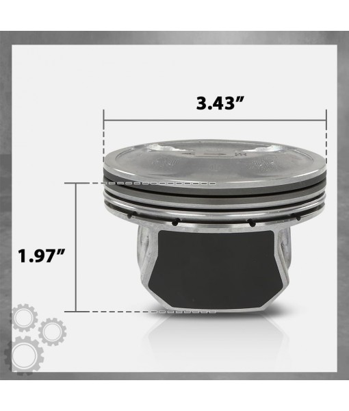 0.50MM Engine Piston w/Rings Pin Kit Compatible with Kia Optima Sorento Hyundai Sonata Kia 2.4L 2011-2019 2359CC L4 ELECTRIC/DOHC, Fit Engine Model: G4KJ 23040-2G500, 23410-2G500
