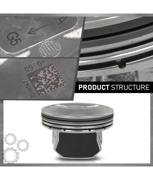 0.50MM Engine Piston w/Rings Pin Kit Compatible with Kia Optima Sorento Hyundai Sonata Kia 2.4L 2011-2019 2359CC L4 ELECTRIC/DOHC, Fit Engine Model: G4KJ 23040-2G500, 23410-2G500