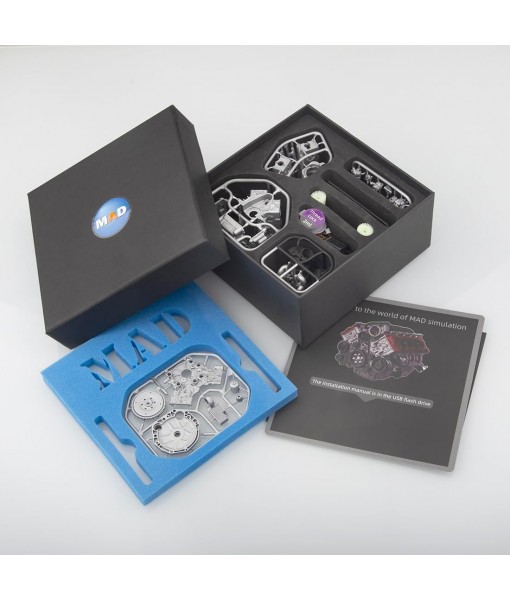 ENGINEDIY Mini V8 Engine Kits That Runs, MAD V8 Model Engine Build Kits for Adults, DIY Assembly Engine Model for AX90104 SCX10Ⅱ Capra VS4-10 Pro/Ultra Model Car, 2.52 x 2.36 x 2.17 inches