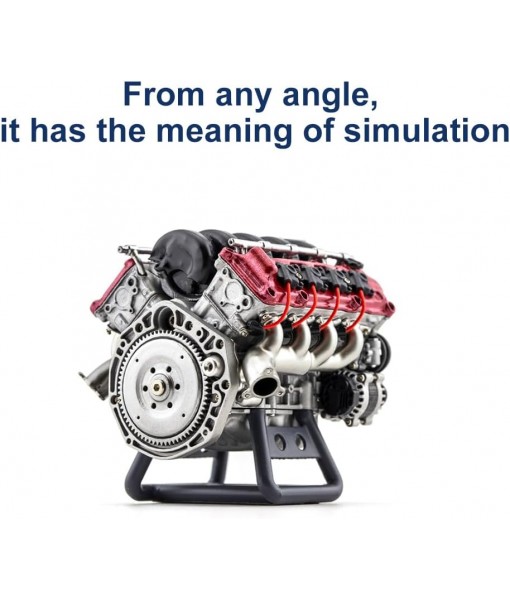 ENGINEDIY Mini V8 Engine Kits That Runs, MAD V8 Model Engine Build Kits for Adults, DIY Assembly Engine Model for AX90104 SCX10Ⅱ Capra VS4-10 Pro/Ultra Model Car, 2.52 x 2.36 x 2.17 inches