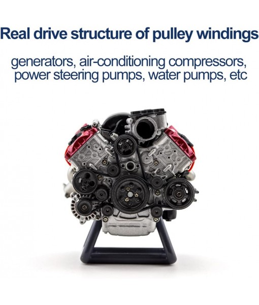 FunXylophy Mini V8 Engine Model Kit That Works, MAD Simulation Dynamic V8 Engine with Battery Holder and Support Bracket for AX90104 SCX10Ⅱ Capra VS4-10 Pro/Ultra Model Car 2.52 x 2.36 x 2.17 inch