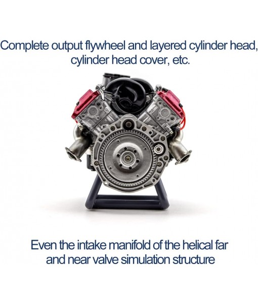 ENGINEDIY Mini V8 Engine Kits That Runs, MAD V8 Model Engine Build Kits for Adults, DIY Assembly Engine Model for AX90104 SCX10Ⅱ Capra VS4-10 Pro/Ultra Model Car, 2.52 x 2.36 x 2.17 inches
