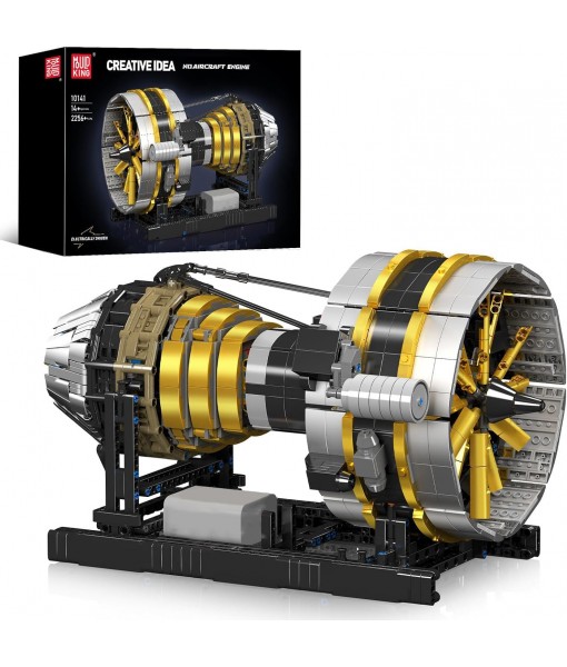 Mould King 10141 Engineering Motor Building Set, The Aircraft Engine Building Block with Battery Box, STEM Assembly Engine Model Toys for Adult (2256 Pieces)