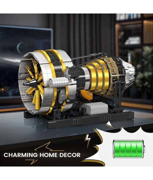 Mould King 10141 Engineering Motor Building Set, The Aircraft Engine Building Block with Battery Box, STEM Assembly Engine Model Toys for Adult (2256 Pieces)