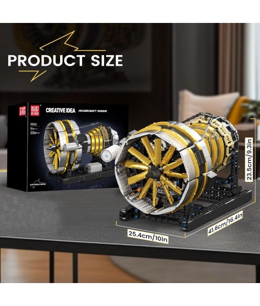 Mould King 10141 Engineering Motor Building Set, The Aircraft Engine Building Block with Battery Box, STEM Assembly Engine Model Toys for Adult (2256 Pieces)