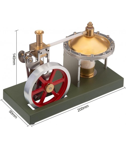 ENJOMOR Assemby Retro Vertical Steam Engine Model with Spherical Boiler (Support Additional Loader), DIY Metal Exquisite Physics Science Experiment Gift Collection Decor Stem Toy, 20x9x14cm