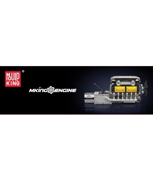 Mould King 10202 LB V12 Engine Model Kit That Works, Build Your Own Mini Car Engine Replica, Engeering Build Blocks Toys for Adults, Home or Office Décor (1260 Pcs)