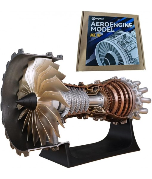1/20 Mechanical Aircraft Turbofan Engine Model, SKYMECHMAN Aeroengine DIY Assembly Model, Turbofan Engine Model for TR900 Airplane, Mechanical Science Toys Desktop Decoration, 150+PCS