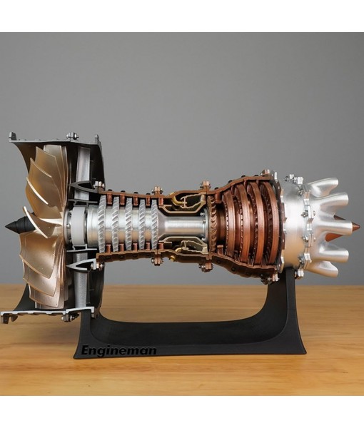 1/20 Mechanical Aircraft Turbofan Engine Model, SKYMECHMAN Aeroengine DIY Assembly Model, Turbofan Engine Model for TR900 Airplane, Mechanical Science Toys Desktop Decoration, 150+PCS