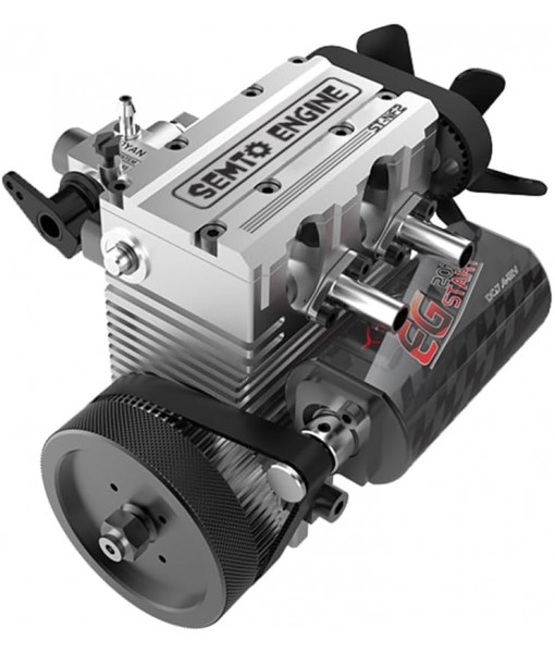 Helixsun SEMTO Engine ST-NF2 DIY Mini Metal Engine Kit,7.0cc Mini Inline Double-Cylinder Four-Stroke Air-Cooled Nitro Interal Combustion Engine Model Kit,Physics Teaching Experiment(Silver)