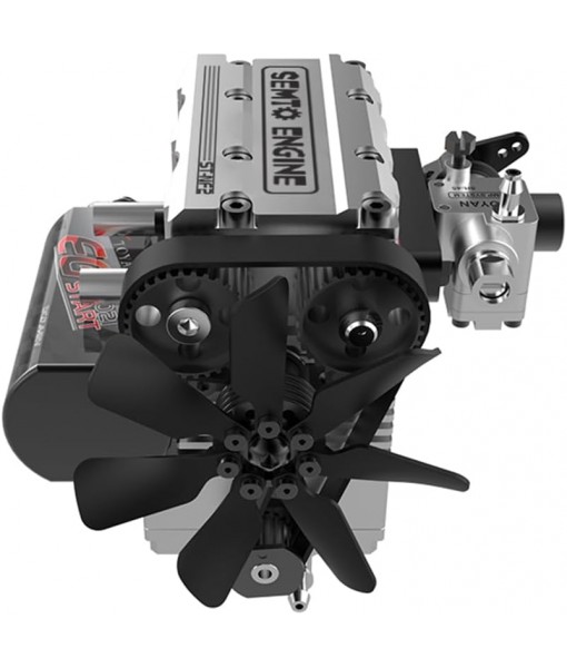 Helixsun SEMTO Engine ST-NF2 DIY Mini Metal Engine Kit,7.0cc Mini Inline Double-Cylinder Four-Stroke Air-Cooled Nitro Interal Combustion Engine Model Kit,Physics Teaching Experiment(Silver)