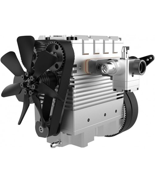 Helixsun SEMTO Engine ST-NF2 DIY Mini Metal Engine Kit,7.0cc Mini Inline Double-Cylinder Four-Stroke Air-Cooled Nitro Interal Combustion Engine Model Kit,Physics Teaching Experiment(Silver)