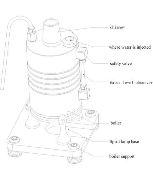 210ml Vertical Steam Boiler Model for Steam Engine and RC Cars Ships, Engine Model Kits That Works, Physical Experiments Gift for Mechanical Model Lovers