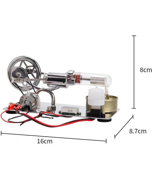 ENGINEDIY Hot Air Stirling Engine Motor Kits γ-Type Hot Air Stirling Engine Model Kit Metal Engine Model Kits for Adults Mechanical Gifts