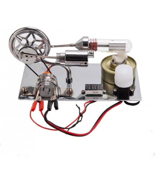 ENGINEDIY Hot Air Stirling Engine Motor Kits γ-Type Hot Air Stirling Engine Model Kit Metal Engine Model Kits for Adults Mechanical Gifts