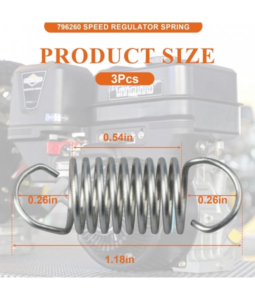 796260 Governor Spring for Your Engine Model Governor Spring，Compatible with Most 135000, 215000, 217000, 219000, 21B000 Model Briggs & Stratton Engines, Replaces 692208, 260695, 3-Pack