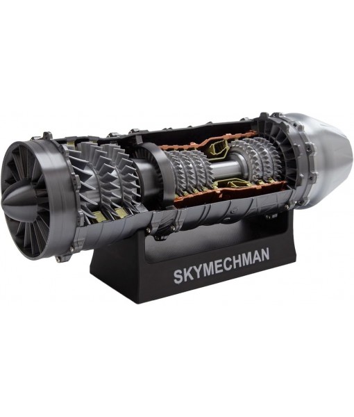 1/18 Scale Turbofan Engine Model, WS-15 Functional Turbofan Aircraft Engine Kit with LED Light, 50+PCS Model Kit, Education Display, Desktop Decor