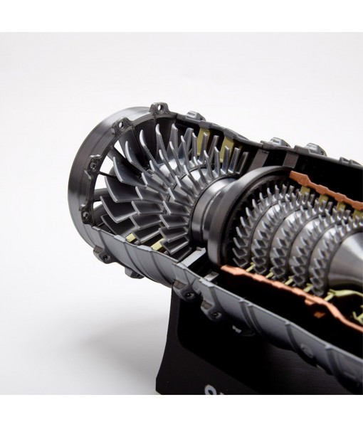 1/18 Scale Turbofan Engine Model, WS-15 Functional Turbofan Aircraft Engine Kit with LED Light, 50+PCS Model Kit, Education Display, Desktop Decor