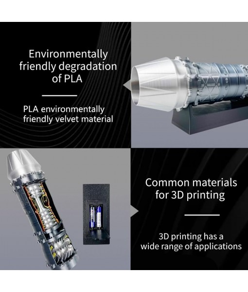 1/18 Scale Turbofan Engine Model, WS-15 Functional Turbofan Aircraft Engine Kit with LED Light, 50+PCS Model Kit, Education Display, Desktop Decor