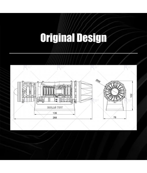 1/18 Scale Turbofan Engine Model, WS-15 Functional Turbofan Aircraft Engine Kit with LED Light, 50+PCS Model Kit, Education Display, Desktop Decor