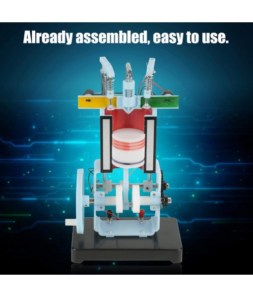 Oumefar 4 Stroke Internal Combustion Engine Model Engine Model Four-Stroke Single-Cylinder Engine Model for Physics Mechanics Experiment Teaching Instrument