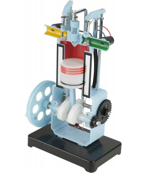 Oumefar 4 Stroke Internal Combustion Engine Model Engine Model Four-Stroke Single-Cylinder Engine Model for Physics Mechanics Experiment Teaching Instrument