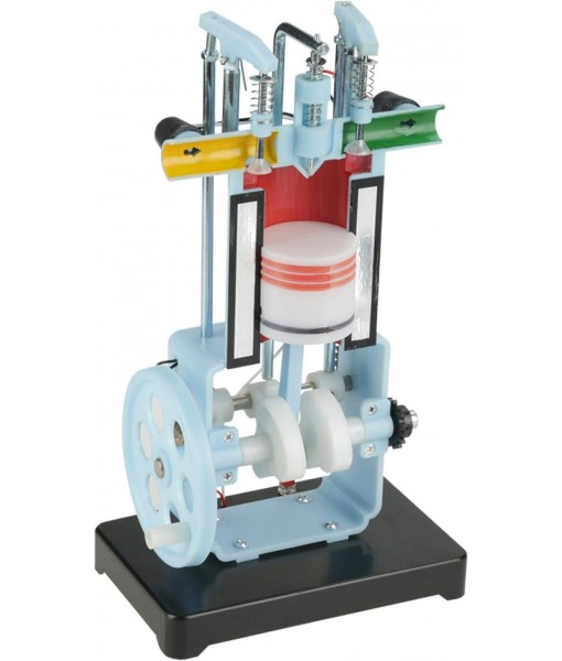 Oumefar 4 Stroke Internal Combustion Engine Model Engine Model Four-Stroke Single-Cylinder Engine Model for Physics Mechanics Experiment Teaching Instrument
