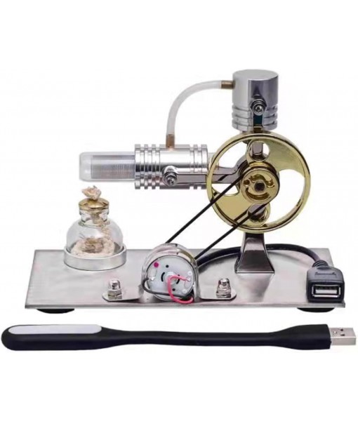 Stirling Engstirling Engine Kitmodel,Motor Stirling,Balance Hot Air Stirling Engine Model - DIY USB Power Generator with Night Light, Project & Gift for Tech Enthusiasts (6.3x3.1x4.3 Inches)