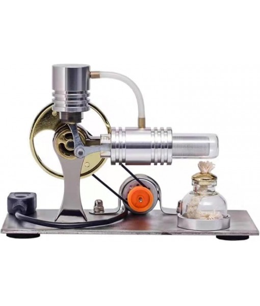Stirling Engstirling Engine Kitmodel,Motor Stirling,Balance Hot Air Stirling Engine Model - DIY USB Power Generator with Night Light, Project & Gift for Tech Enthusiasts (6.3x3.1x4.3 Inches)