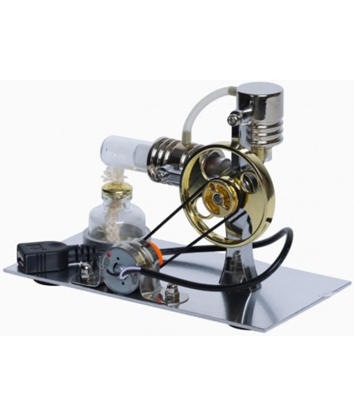 Stirling Engstirling Engine Kitmodel,Motor Stirling,Balance Hot Air Stirling Engine Model - DIY USB Power Generator with Night Light, Project & Gift for Tech Enthusiasts (6.3x3.1x4.3 Inches)