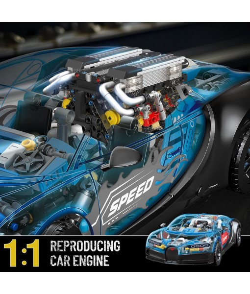 Mould King 10131 W16 Engine Building Blocks Sets, V8 Engine Model kit That Run, Build Your Own STEM Model Engine, 16-Cylinder Car Engine Building Engineering Toys(952+PCS)