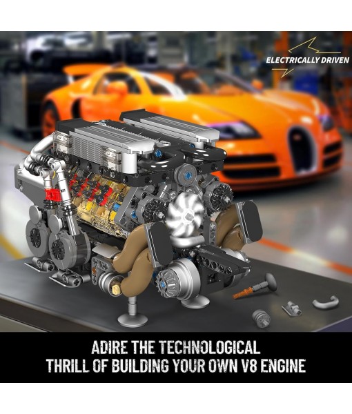 Mould King 10131 W16 Engine Building Blocks Sets, V8 Engine Model kit That Run, Build Your Own STEM Model Engine, 16-Cylinder Car Engine Building Engineering Toys(952+PCS)
