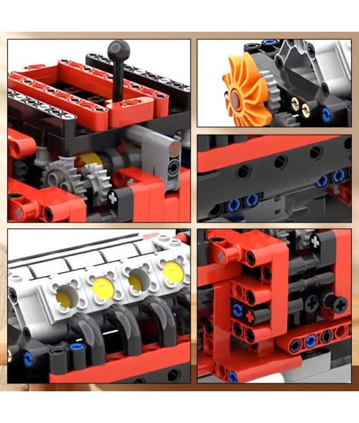 V6/V8 Technical Engine Model Toy Set, Engine Building Blocks Kit for Adults, High-Difficulty Intellectual Toys, Bedroom Decorations, 685 Pcs