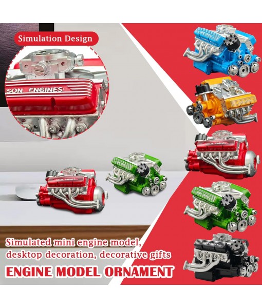 V8 Engine Kit Gas - 5.5 inch Small-Block Engine Model Kits, Mini V8 Engine Kits That Runs, Build Your Own Stem V8 Model Engine for Adults (Red)
