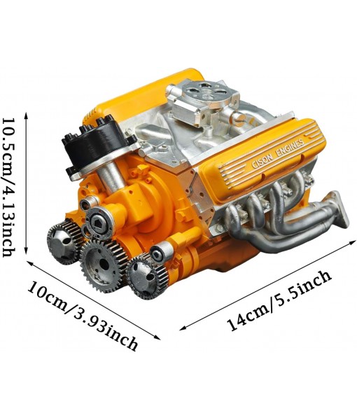 V8 Engine Kit Gas - 5.5 inch Small-Block Engine Model Kits, Mini V8 Engine Kits That Runs, Build Your Own Stem V8 Model Engine for Adults (Red)