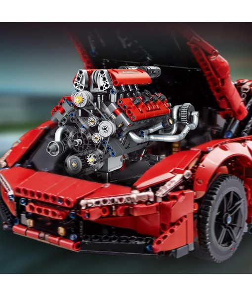 V8 Engine Model Kit That Work - 8-Cylinder Visible Engine Building Blocks Set with Motor, LED Light & APP Control - Build Your Own Engineering Kit, STEM Project for Adults & Kids (660 PCS)