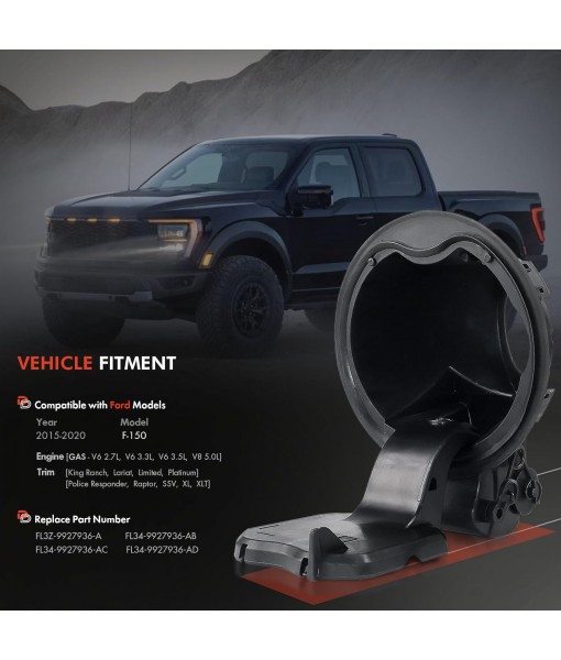 Upgrade Fuel Tank Filler Pipe Housing Fit for Ford F150 2015-2020 GAS Engine Model, Gas Cap Fuel Door Pocket Assembly w/Fuel Door Spring Hinge Replace# FL3Z-9927936-A, FL3Z9927936A