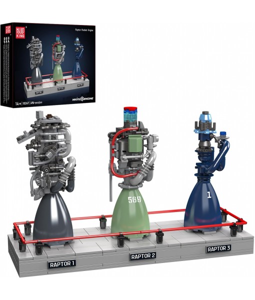 Mould King Raptor Rocket Engine Model Kit, Spaceship Collectors Building Blocks for Adults, Mechanical Science STEM Toy, Gifts for Birthdays, Unique Bedroom Decoration (496 PCS)