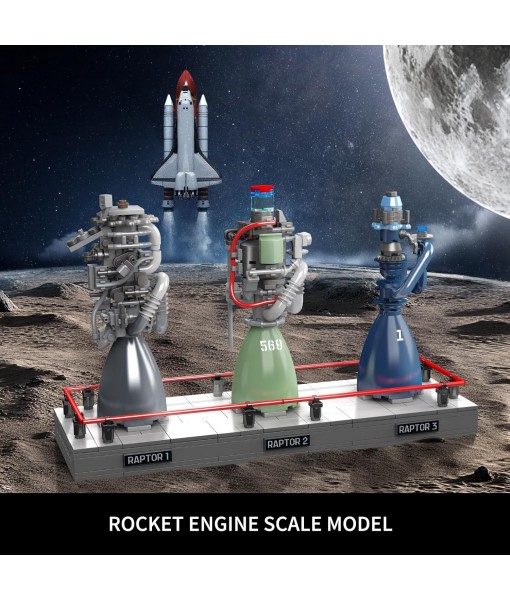 Mould King Raptor Rocket Engine Model Kit, Spaceship Collectors Building Blocks for Adults, Mechanical Science STEM Toy, Gifts for Birthdays, Unique Bedroom Decoration (496 PCS)