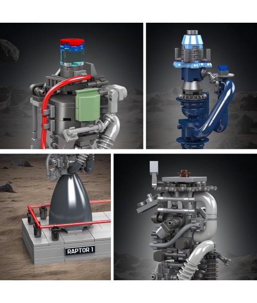 Mould King Raptor Rocket Engine Model Kit, Spaceship Collectors Building Blocks for Adults, Mechanical Science STEM Toy, Gifts for Birthdays, Unique Bedroom Decoration (496 PCS)