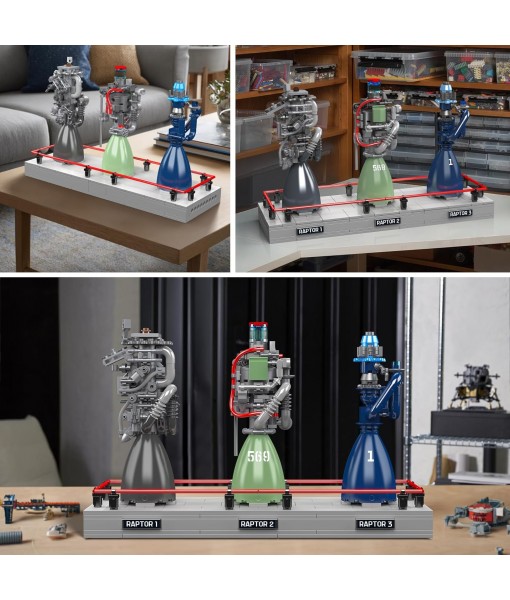 Mould King Raptor Rocket Engine Model Kit, Spaceship Collectors Building Blocks for Adults, Mechanical Science STEM Toy, Gifts for Birthdays, Unique Bedroom Decoration (496 PCS)