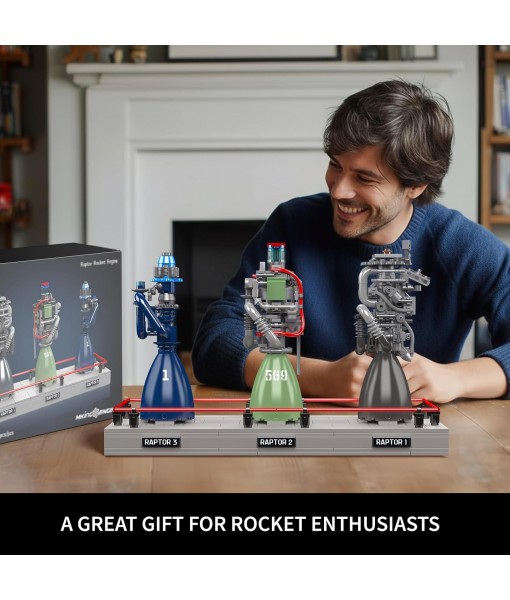Mould King Raptor Rocket Engine Model Kit, Spaceship Collectors Building Blocks for Adults, Mechanical Science STEM Toy, Gifts for Birthdays, Unique Bedroom Decoration (496 PCS)