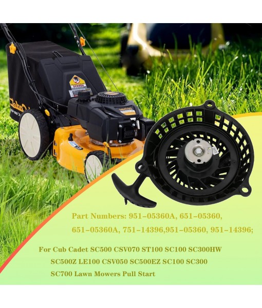 751-14396 951-14396 Pull Start Recoil Starter Assembly for MTD Cub Cadet Troy Bilt TB105 TB120 TB220 TB270ES Lawn Mower self propelled Mower Engine Model 1X65LU 1X65RU 1X65CU